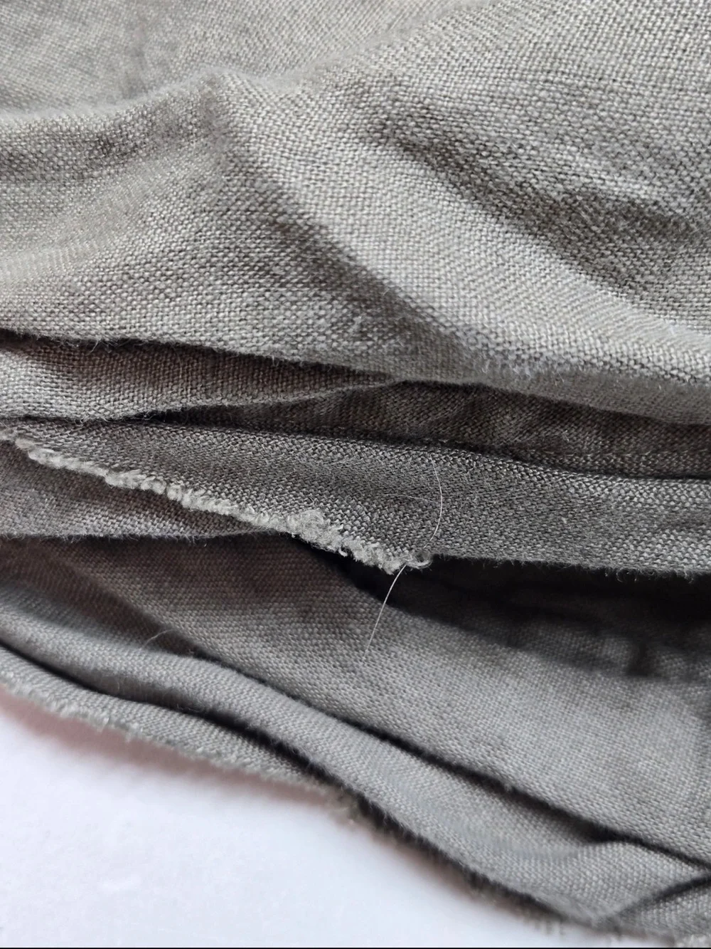 QUINCE European Linen Double Flange Duvet Cover Set Full/Queen Dusty Olive 0546